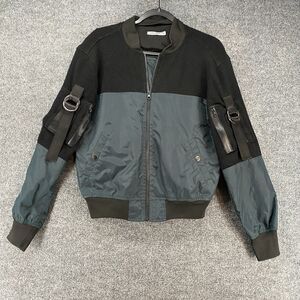 Carmar Jacket Mens S Green Black Nylon‎ Bomber Military Full Zip Casual